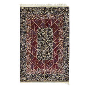 Barbro Nilsson (1899-1983): Barbro Nilsson (1899-1983) Tree Pattern Rug circa 1945 for Marta Maas-Fjetterstrom, wool, embroidered on border 'AB MMF BN' length 109in (277cm); width 78 3/4in (200cm) Footnotes: Provenance Estate of