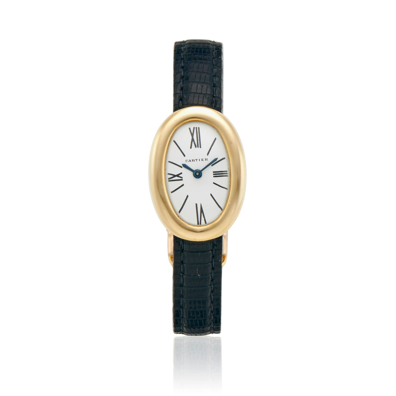 CARTIER. A LADY'S 18K GOLD MANUAL WIND WRISTWATCH (1 of 3)