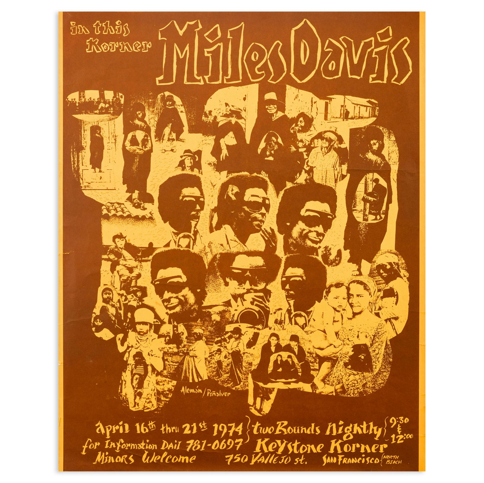 Miles Davis Concert Poster, 1974 (0026) on Oct 28, 2021 Bonhams in CA
