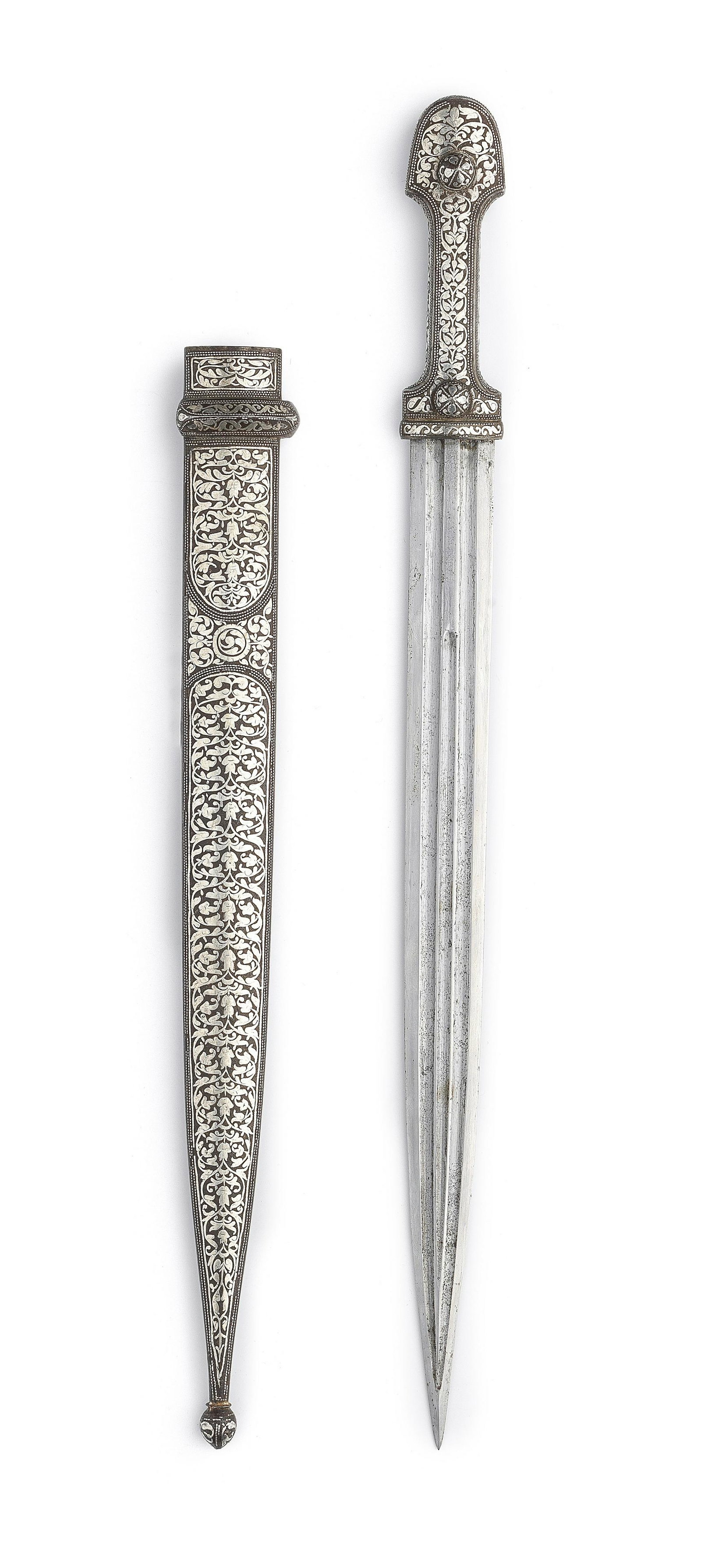 A Kubachi Silver-Inlaid Steel Dagger (Kindjal) (1 of 1)