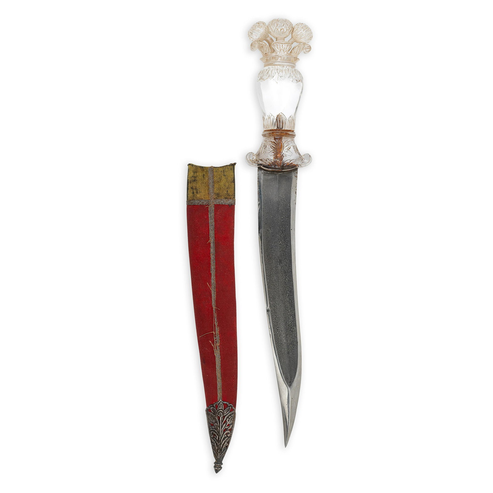 A Mughal Rock Crystal-Hilted Steel Dagger (Khanjar) (1 of 1)