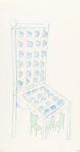 Louise Bourgeois (1911-2010); Le Père et Les 3: Louise Bourgeois (1911-2010) Le Père et Les 3 Fils II (MOMA.518.2), 1999 Lithograph and embossing with hand-coloring in blue pastel on wove paper, initialed in pencil and annotated 'A.P.' (an art