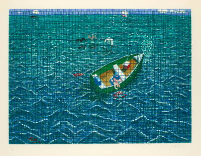 Jennifer Bartlett (born 1941); Boat: Jennifer Bartlett (born 1941) Boat, 1999 Aquatint in colors on Hahnem&#252;hle paper, signed in pencil, dated and numbered 15/25, published by Pace Editions, New York, with the blindstamp of the print