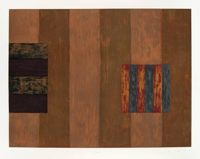 Sean Scully (born 1946); Wall: Sean Scully (born 1946) Wall, 1988 Soap ground and spit bite aquatint in colors on wove paper, signed in pencil, dated '88' and numbered 12/40, with the blindstamps of the publisher/printer, Crown Poi