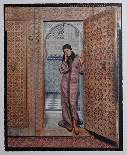 Lalla Essaydi: Lalla Essaydi (Maroc, née en 1956) Harem #4 Impression chromogène montée sur aluminium avec un stratifié anti UV signé, daté, titré et numéroté au dos, num
