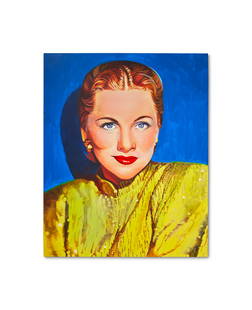 Bernard Rancillac (born 1931) Cinémonde 7, Joan: BERNARD RANCILLAC (BORN 1931) Cinémonde 7, Joan Fontaine(d'ap. photo Universal International)signé, daté 84 et titré au reversacrylique sur toilesign