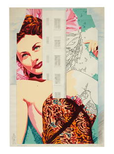 Bernard Rancillac (born 1931) Rhonda Flemming: BERNARD RANCILLAC (BORN 1931) Rhonda Flemming (maquette pour un mur pignon rue de l'évangile Paris 18e)signé, titré et inscrit d'après photo Xgouache, crayon et e