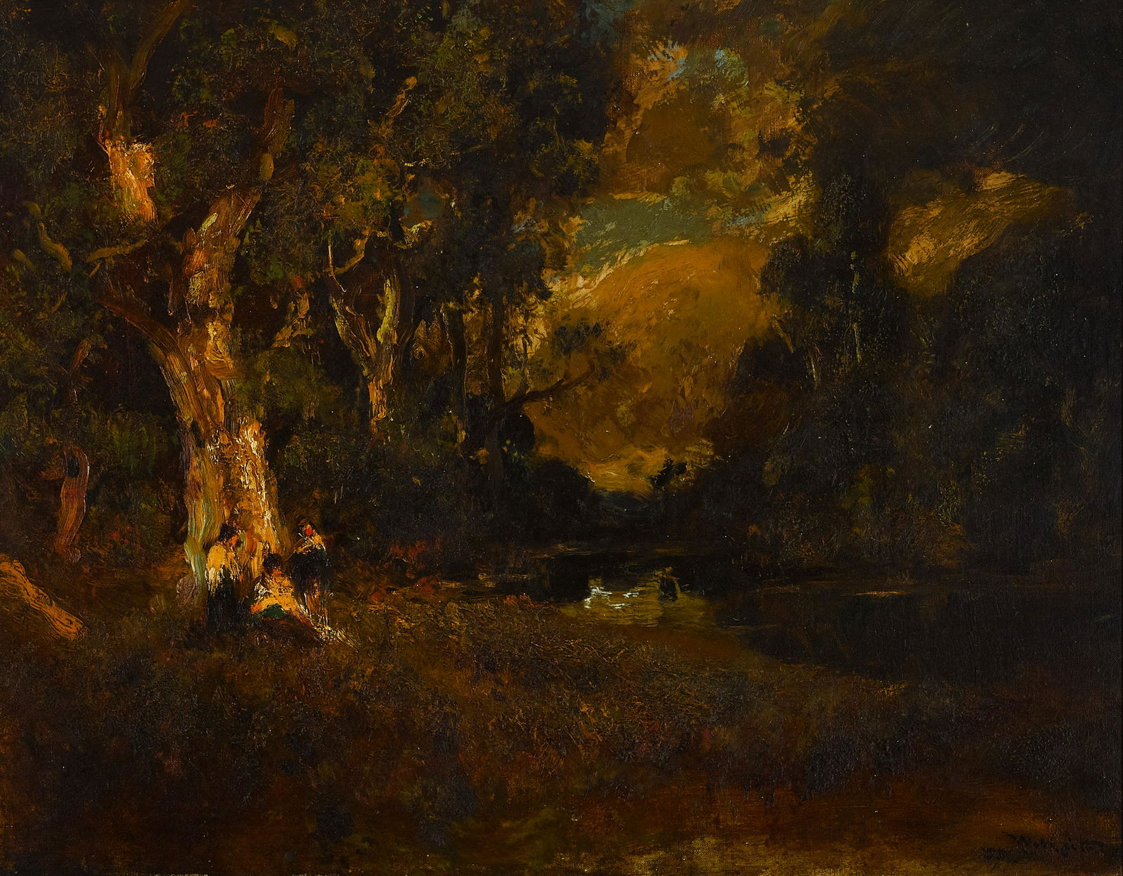 William Keith (1838-1911): William Keith (1838-1911) Meditation signed and inscribed 'W. Keith SF' (lower right) and titled (on the frame reverse) oil on canvas 22 1/4 x 28 1/4in framed 34 x 40in Footnotes: Provenance