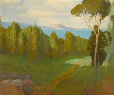 Carl Oscar Borg (1879-1947): Carl Oscar Borg (1879-1947) Santa Barbara Coast (Rincon Peak) signed 'Carl Oscar Borg.' (lower right) oil on canvas 30 x 36in framed 34 x 41in Footnotes: Provenance Private collection, Santa Barba