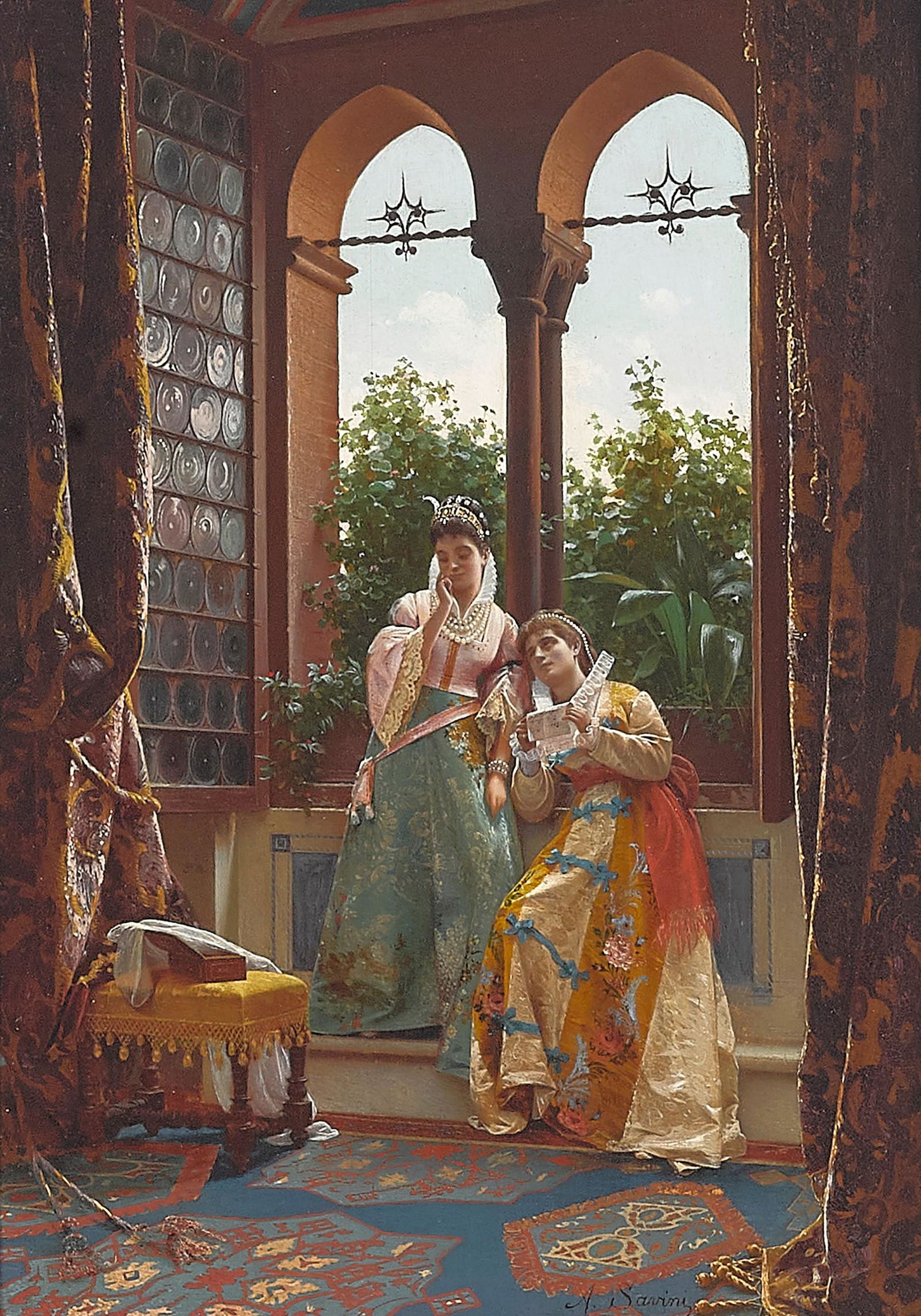 Alfonso Savini (Italian, 1836-1908) The letter 13 1/2 x (1 of 1)