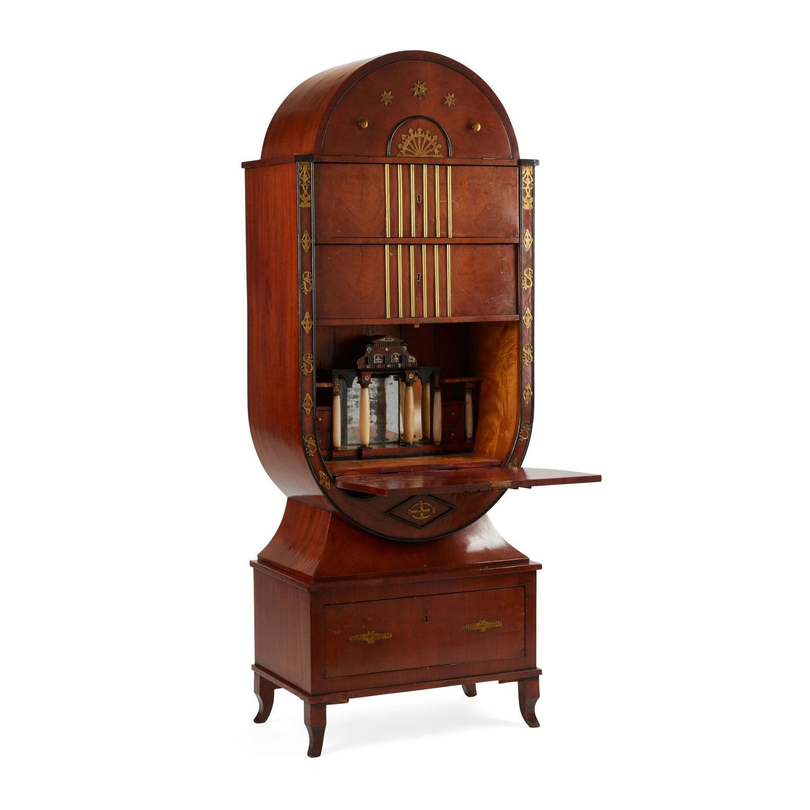 A RUSSIAN BRASS MOUNTED MAHOGANY SECRÉTAIRE À (1 of 4)