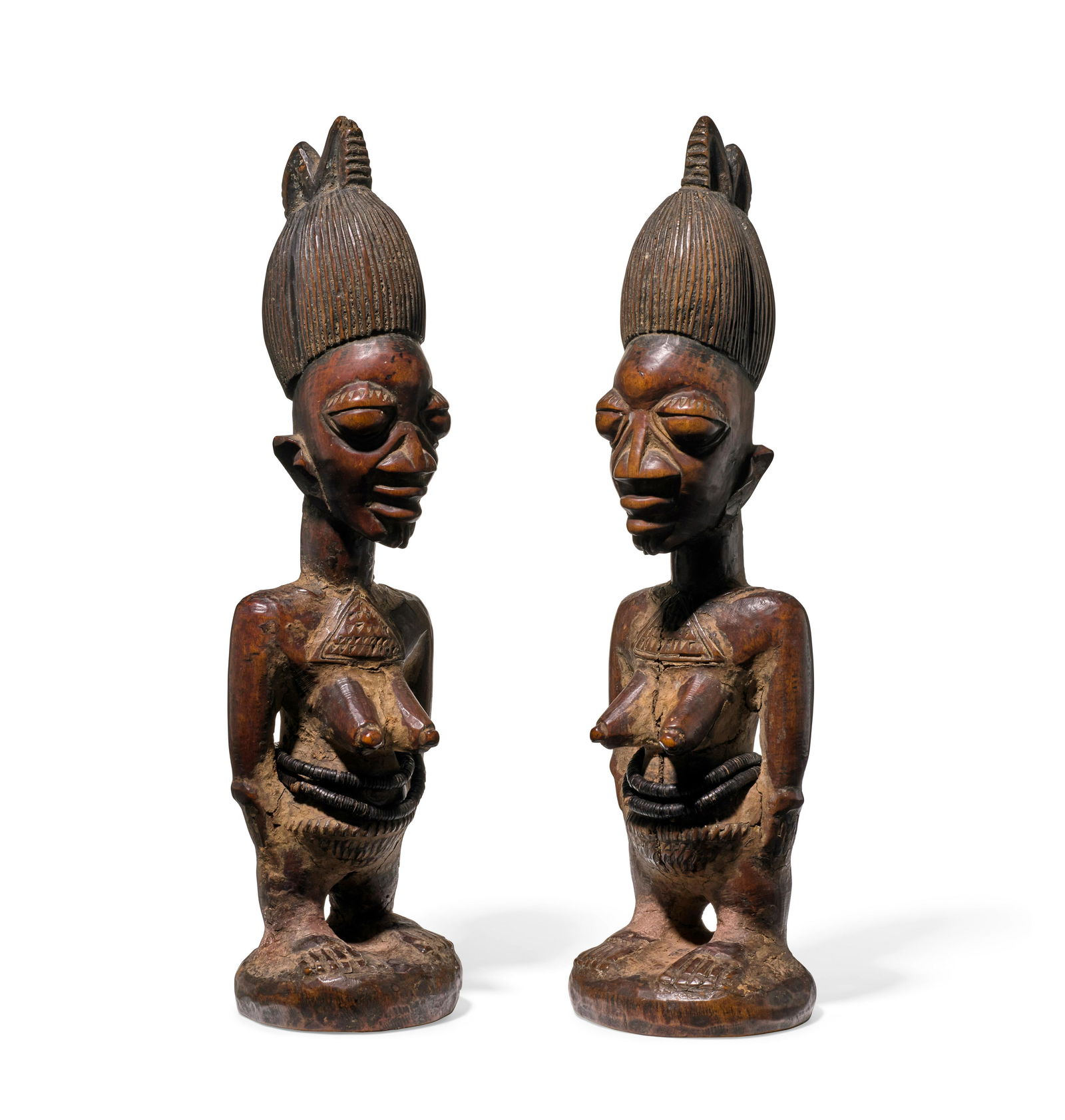 Two Yoruba Female Twin Figures, Ìlá Ò (1 of 3)