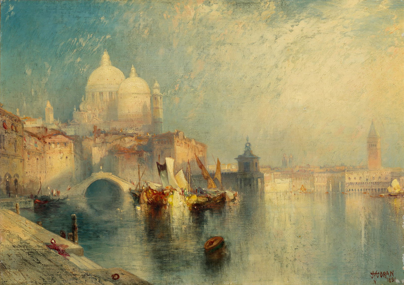 Thomas Moran (1837-1926) Venetian Scene 10 x 14 in. (1 of 1)