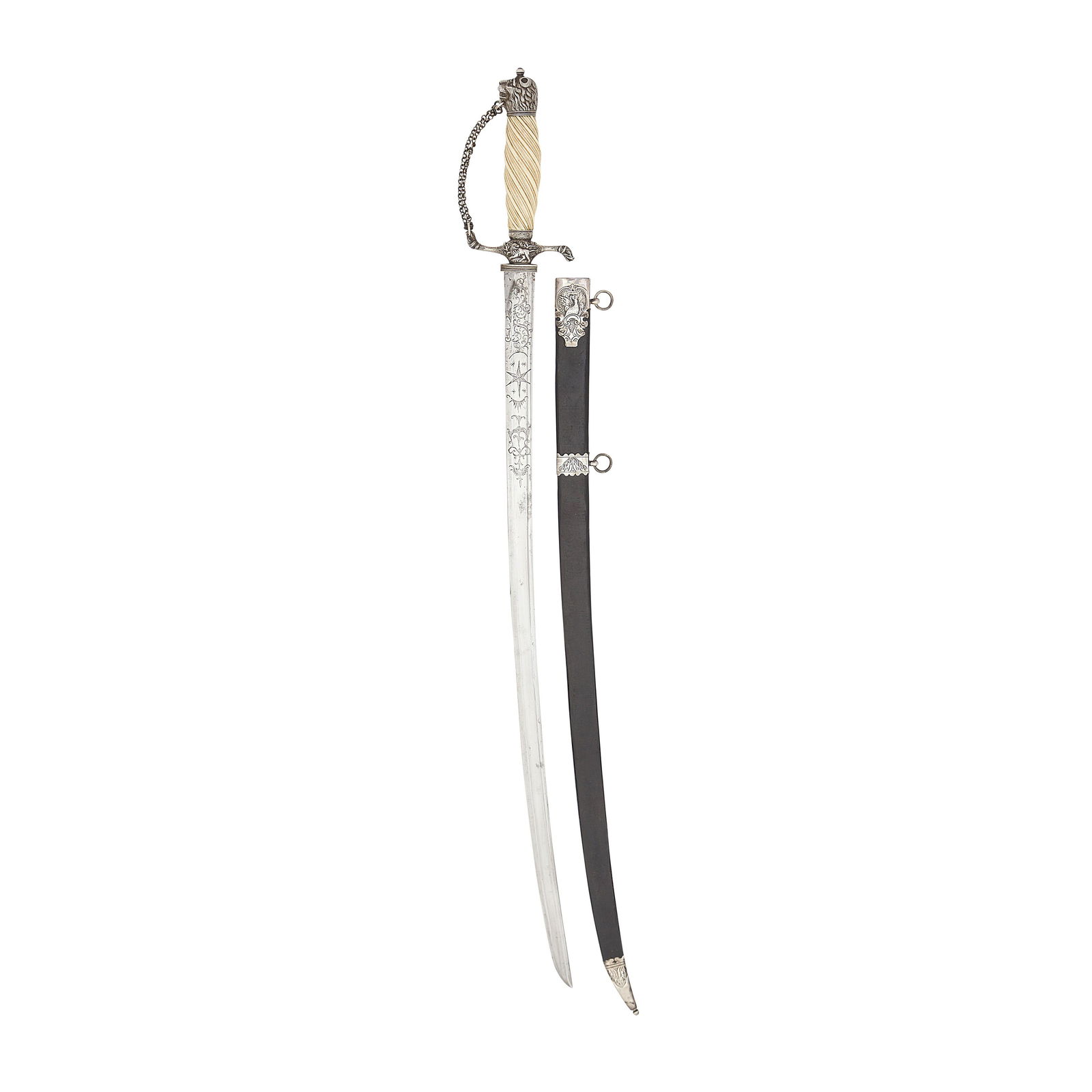 An English Silver-Mounted Hunting Hanger (1 of 1)