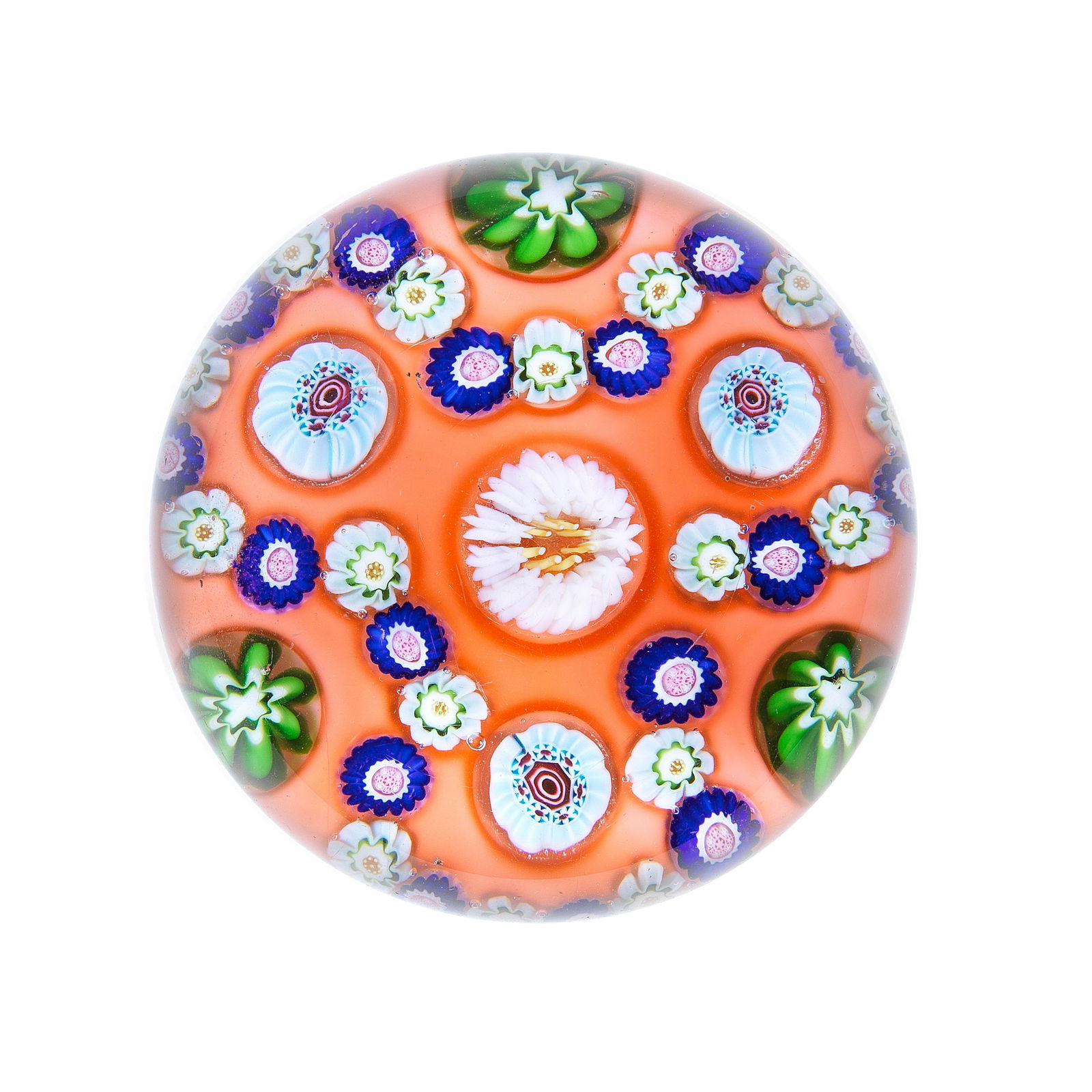 A Clichy pink-ground trefoil garland millefiori (1 of 1)