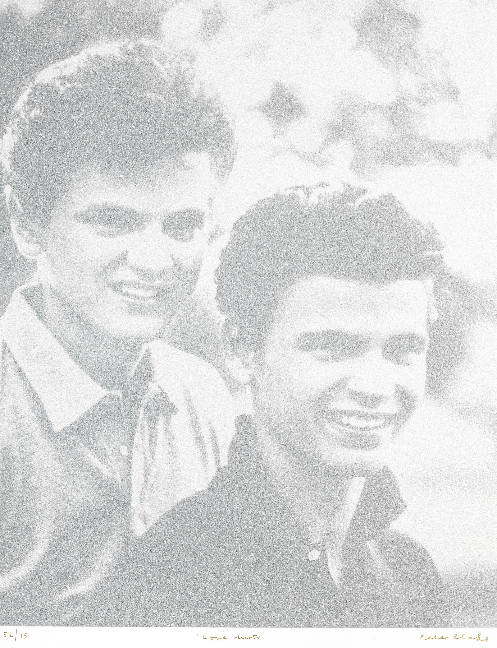 Sir Peter Blake (born 1932), Love Hurts: Sir Peter Blake (born 1932) Love Hurts, 2005 signed, numbered no.52/75 and titled by the artist, screenprint in colours on bright white Colorplan 700gsm with diamond dust, published by Paul Stolper, 7