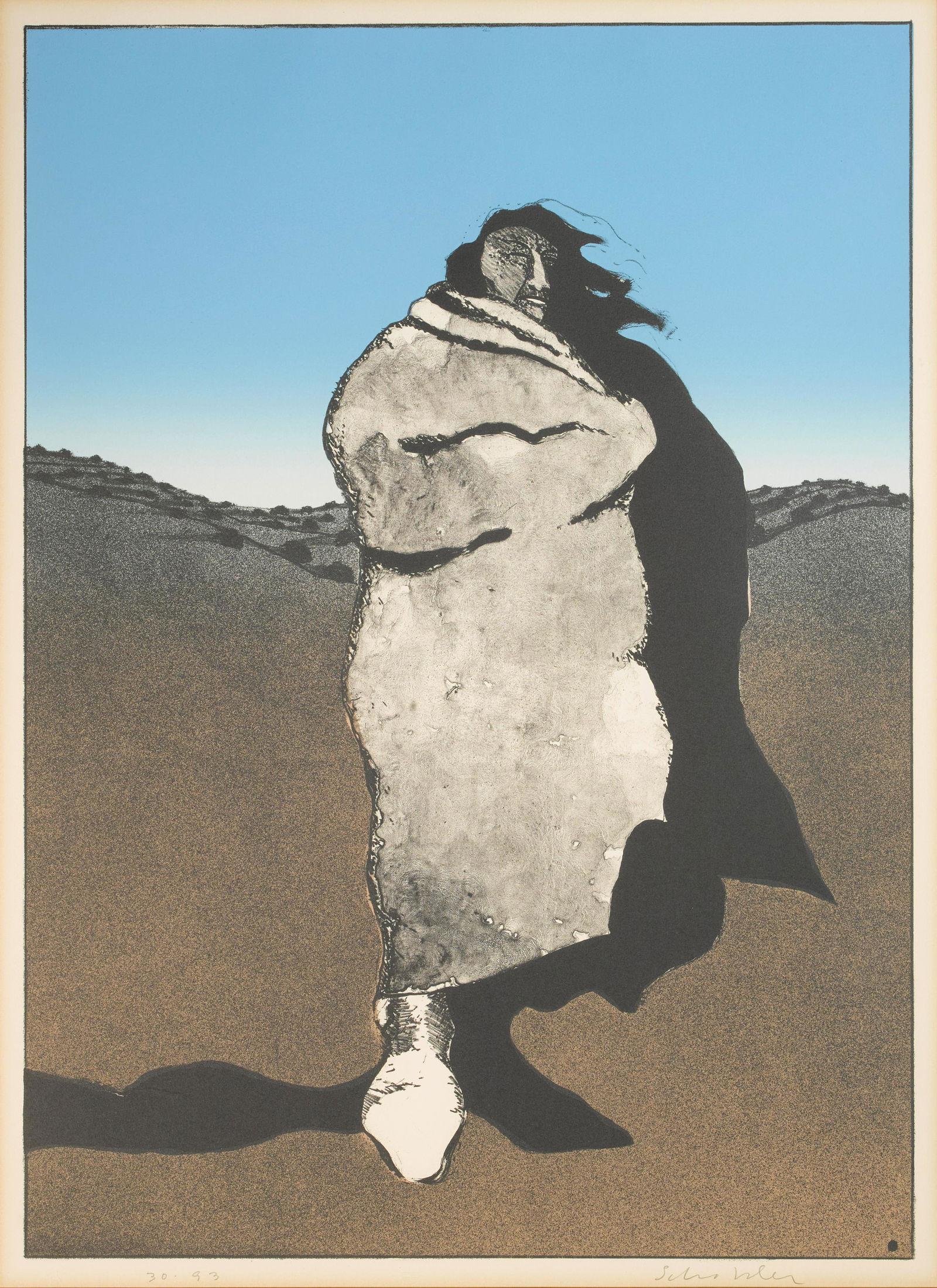 A Fritz Scholder lithograph, 'Santa Fe Indian #2,' 1973 (1 of 1)