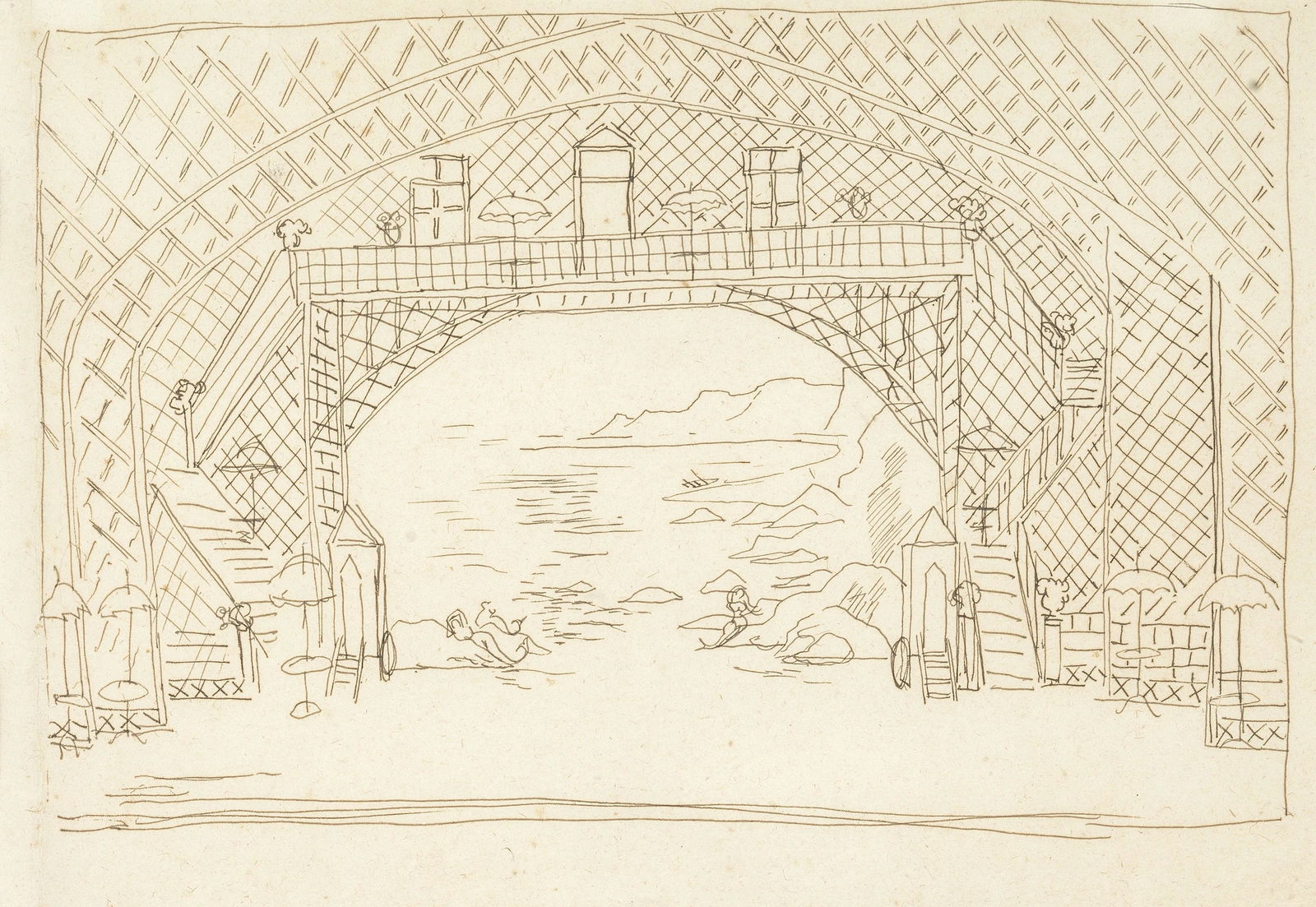 Cecil Beaton (British, 1904-1980) Set Design: Cecil Beaton (British, 1904-1980) Set Design pen and ink on paper 24 x 34.5cm (9 7/16 x 13 9/16in). This lot is subject to the following lot symbols: AR AR Goods subject to Artists Res