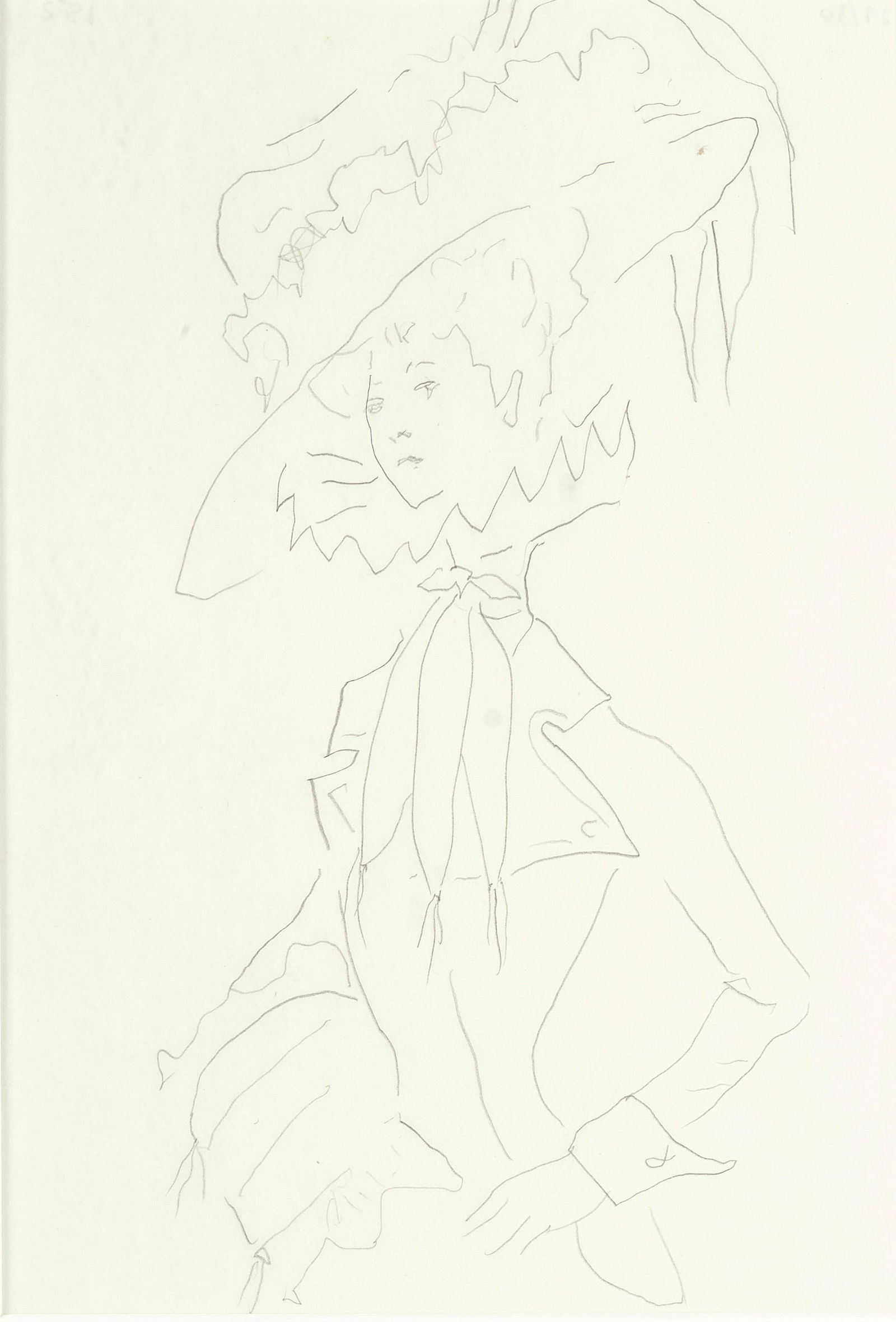 Cecil Beaton (British, 1904-1980) Costume Design with: Cecil Beaton (British, 1904-1980) Costume Design with Hat pencil on paper 29 x 20cm (11 7/16 x 7 7/8in). together with a further design, by the same hand (2) Footnotes: The two drawings