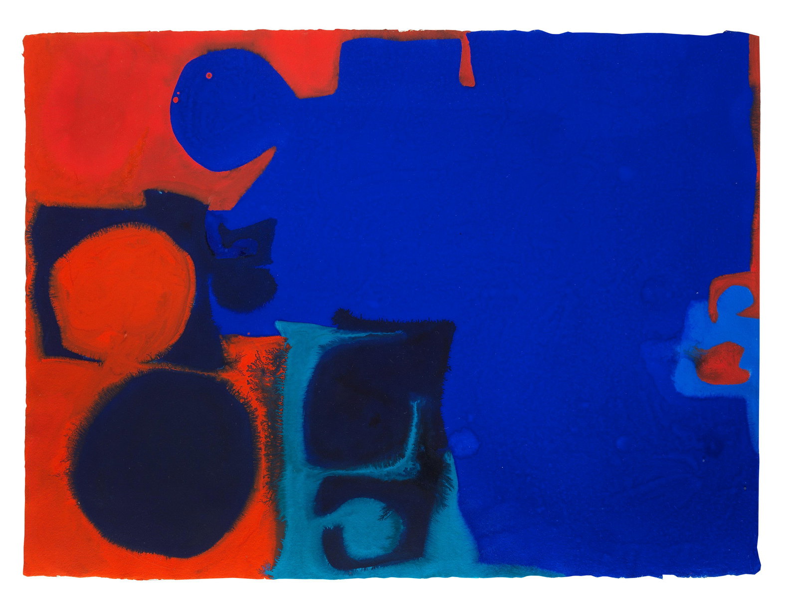 Patrick Heron (British, 1920-1999): Patrick Heron (British, 1920-1999) Scarlet and Indigo To Left of Ultramarine : April 1968 signed titled and dated 'PATRICK HERON/SCARLET AND INDIGO TO/LEFT OF ULTRAMARINE :/APRIL 1968' gouache 58.1 x