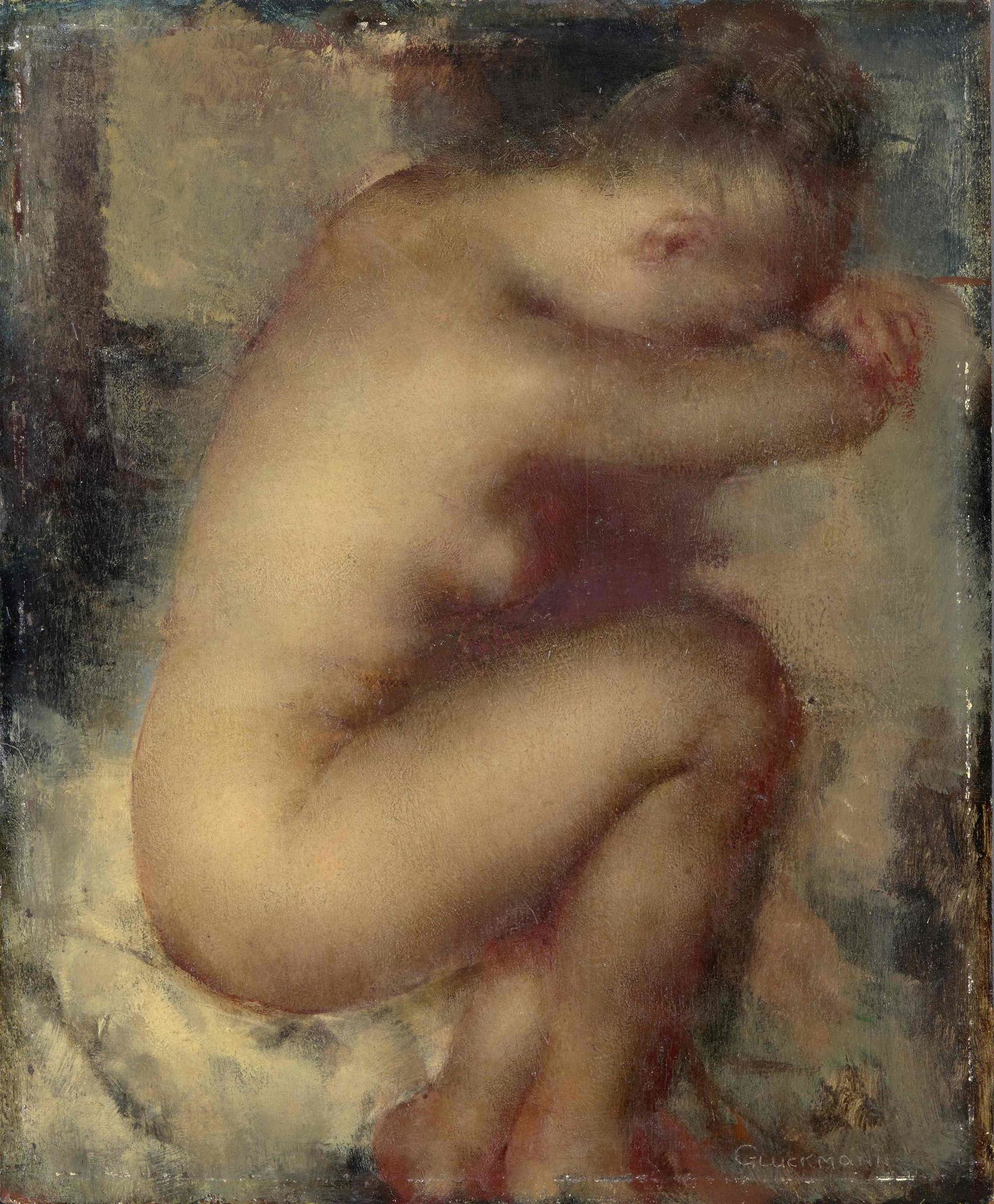 Grigory Gluckmann (1898-1973), 'Tanya': Grigory Gluckmann (1898-1973) 'Tanya' incised with signature in Latin (lower right) oil on panel 43 x 35cm (16 15/16 x 13 3/4in). Footnotes: Provenance Dalzell Hatfield Galler