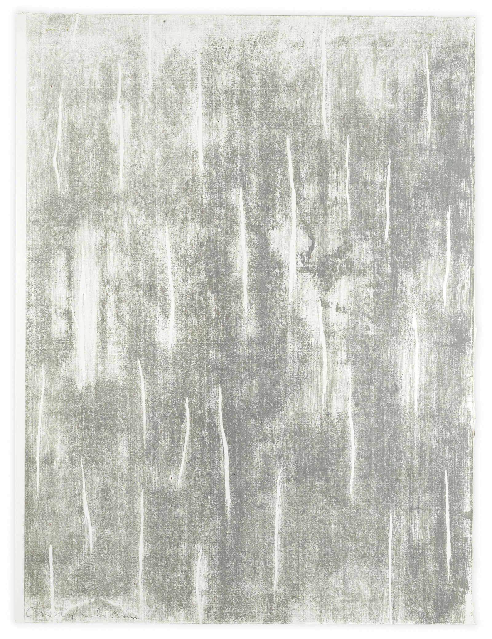 Sir Christopher Le Brun P.P.R.A. (British, born 1951): Sir Christopher Le Brun P.P.R.A. (British, born 1951) SL2 P65 Unique woodcut printed in grey, 2017, on wove, signed in pencil, the full sheet printed to the edges, 755 x 570mm (29 3/4 x 22 3/8in)(SH)