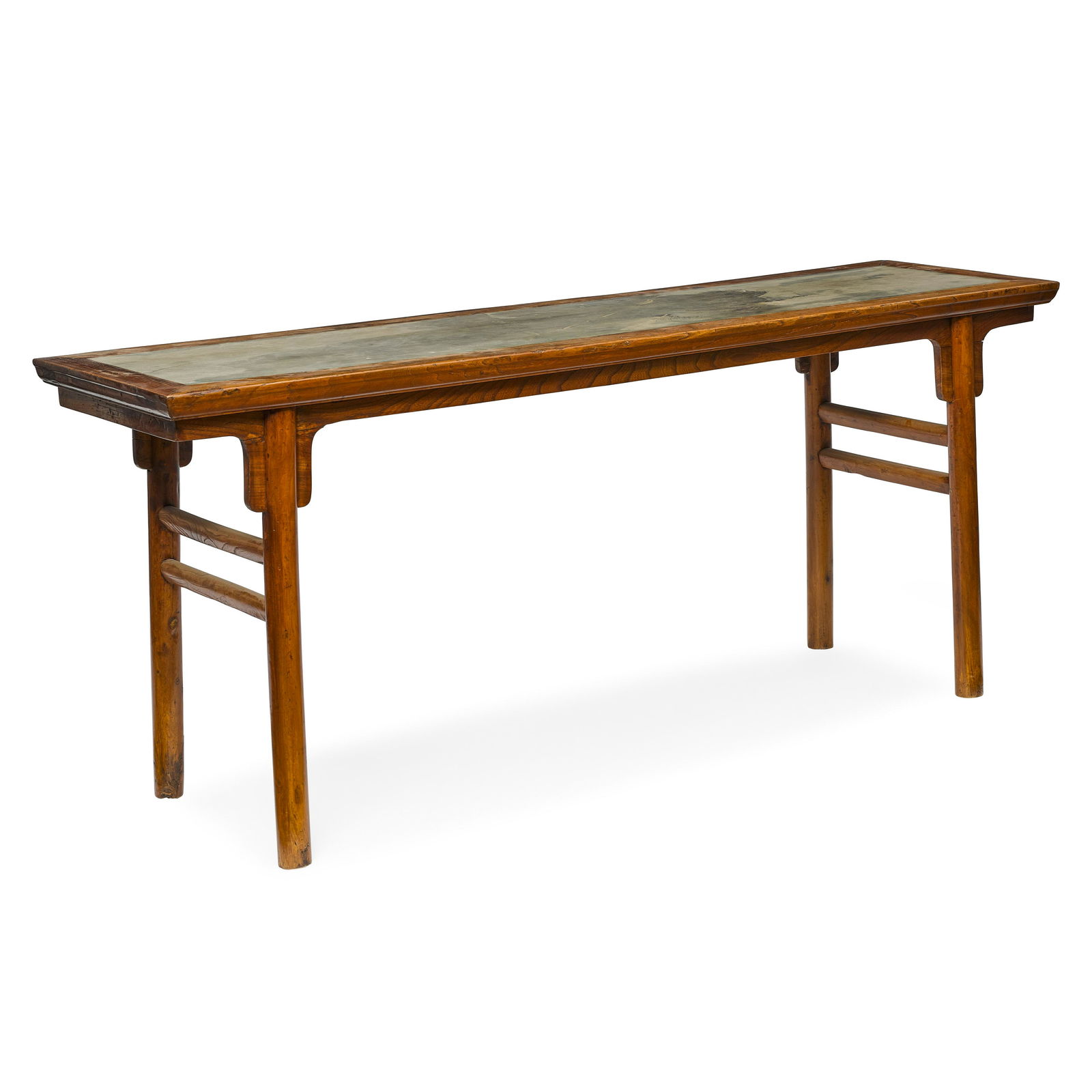 A yumu side table with green stone panel, pingtouan (1 of 1)