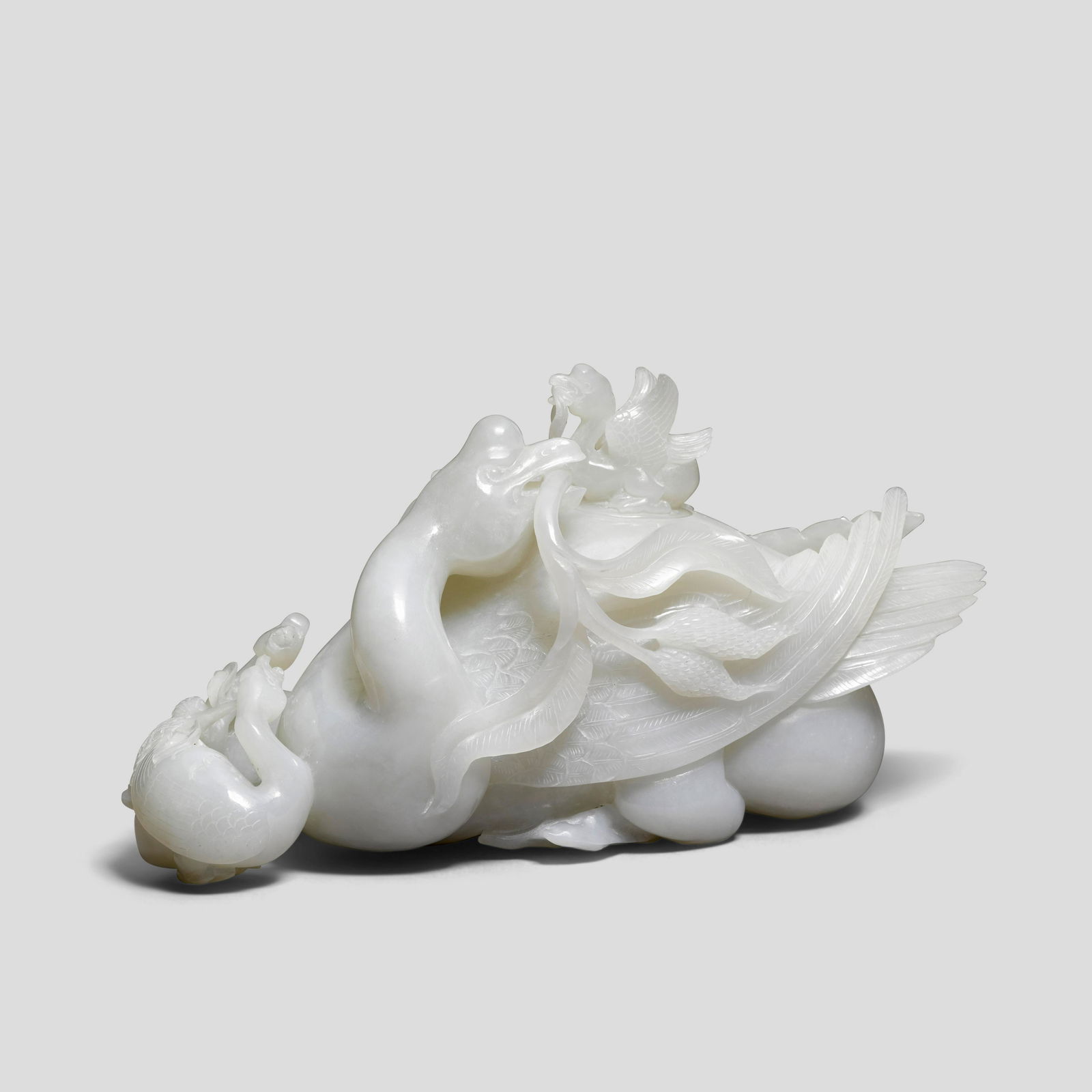 A white jade 'goose and millet' censer and cover (1 of 1)