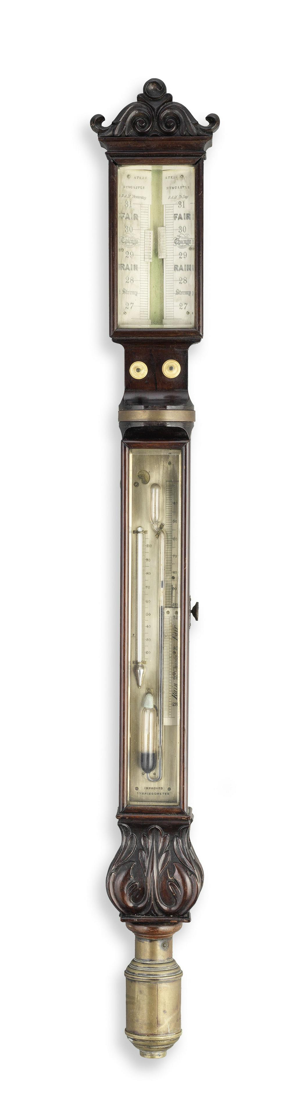 A 19th century rosewood marine barometer with 'Improved (1 of 1)