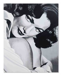 BERNARD RANCILLAC (Born 1931) Gene Tierney 1988: BERNARD RANCILLAC (Born 1931) Gene Tierney 1988 signé, titré et daté 1988 au revers acrylique sur toilesigned, titled and dated 1988 on the reverseacrylic on canvas159 x 130 cm.62 5/8