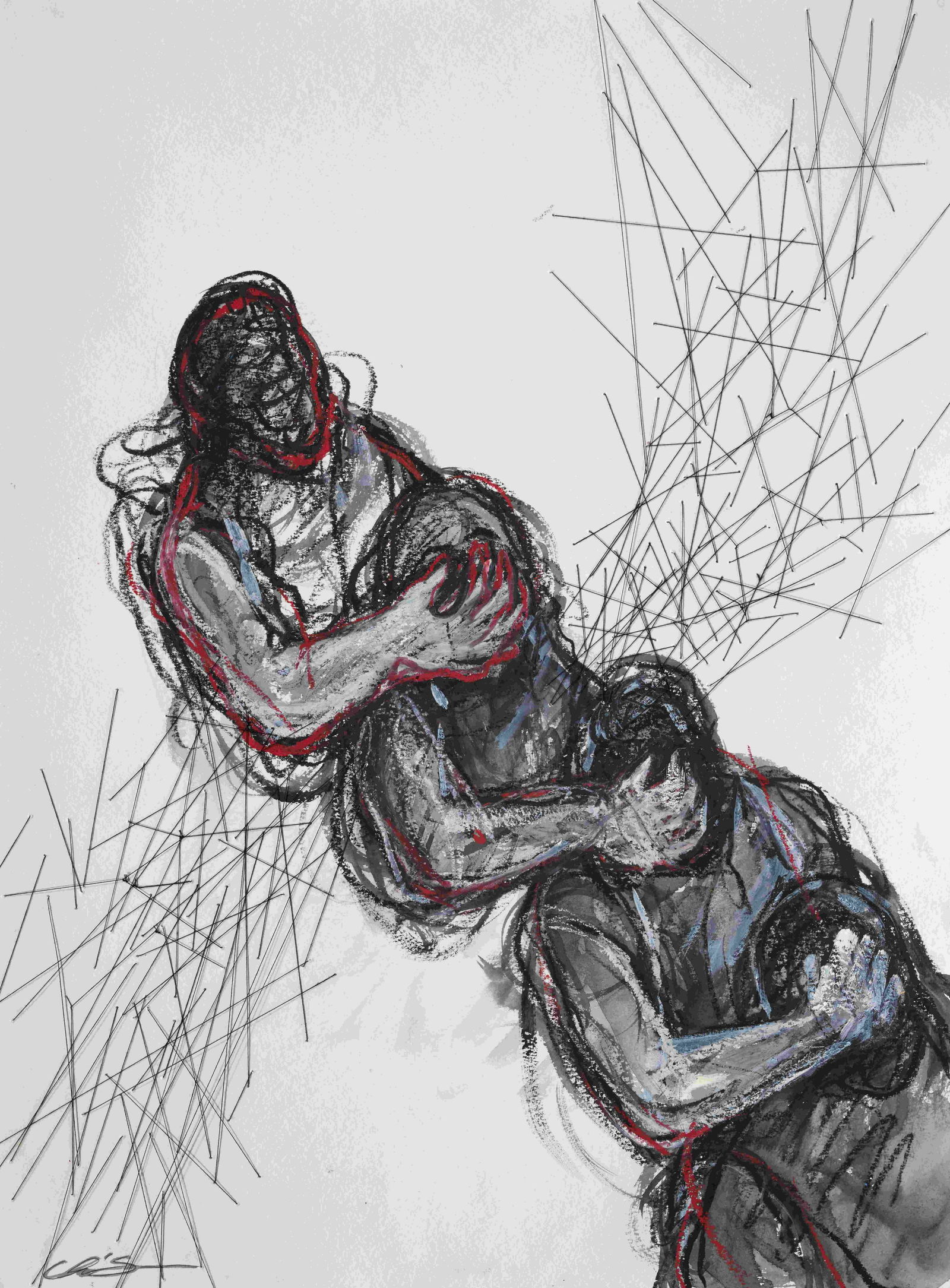 CHIHARU SHIOTA (born 1972) Drawing #22, Sans titre: CHIHARU SHIOTA (born 1972) Drawing #22, Sans titre (deux œuvres) 2009-2010 (I): Drawing #22, 2009 signé pastel, aquarelle et fil sur papier signed pastel, watercolour and thread on p