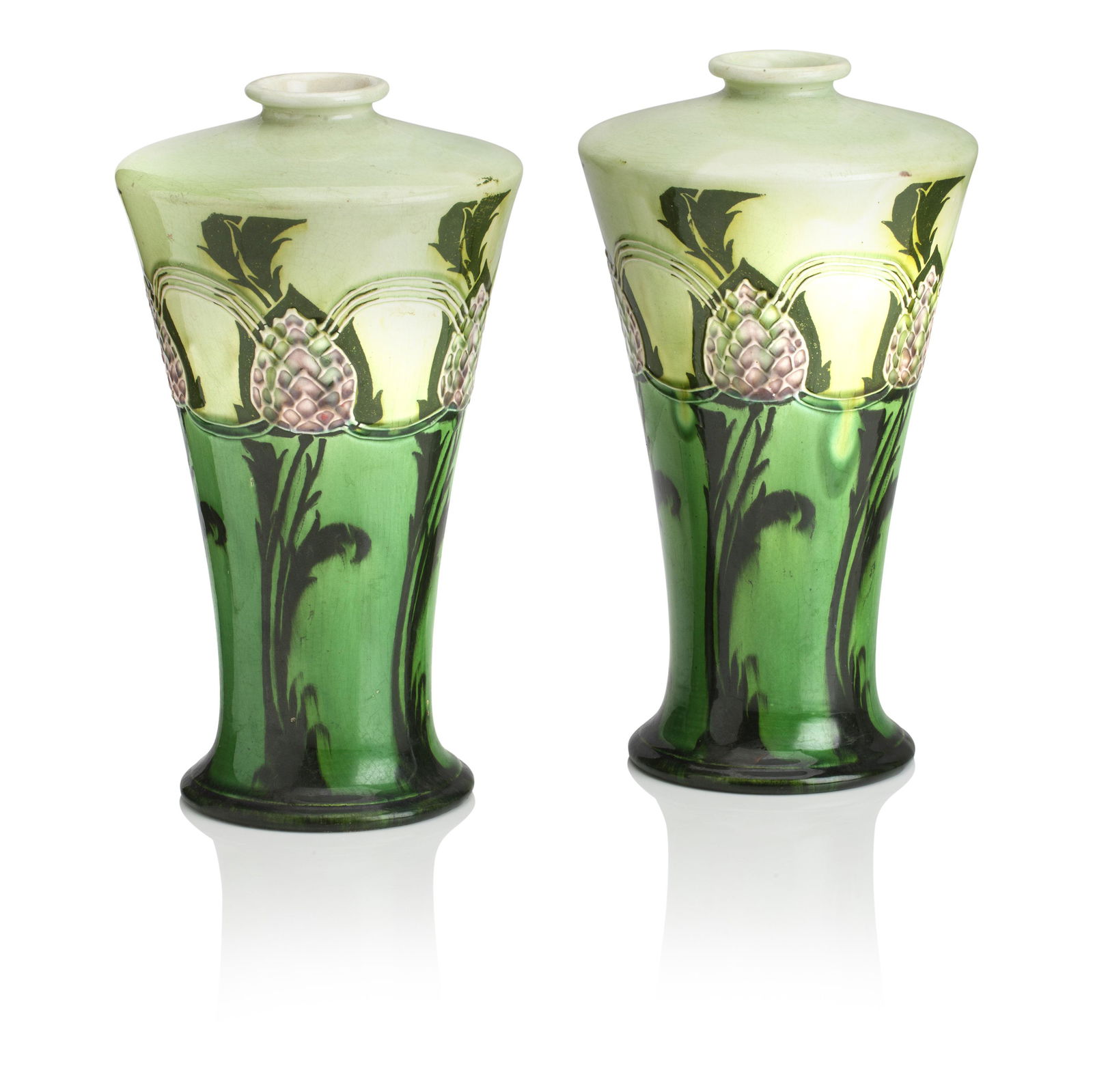 A PAIR OF MINTON SECESSIONIST VASES (1 of 1)