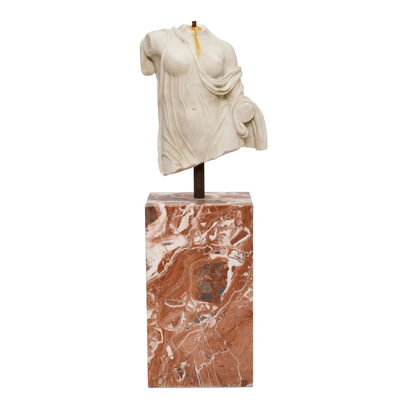 A CARVED MARBLE TORSO FRAGMENT (1 of 4)