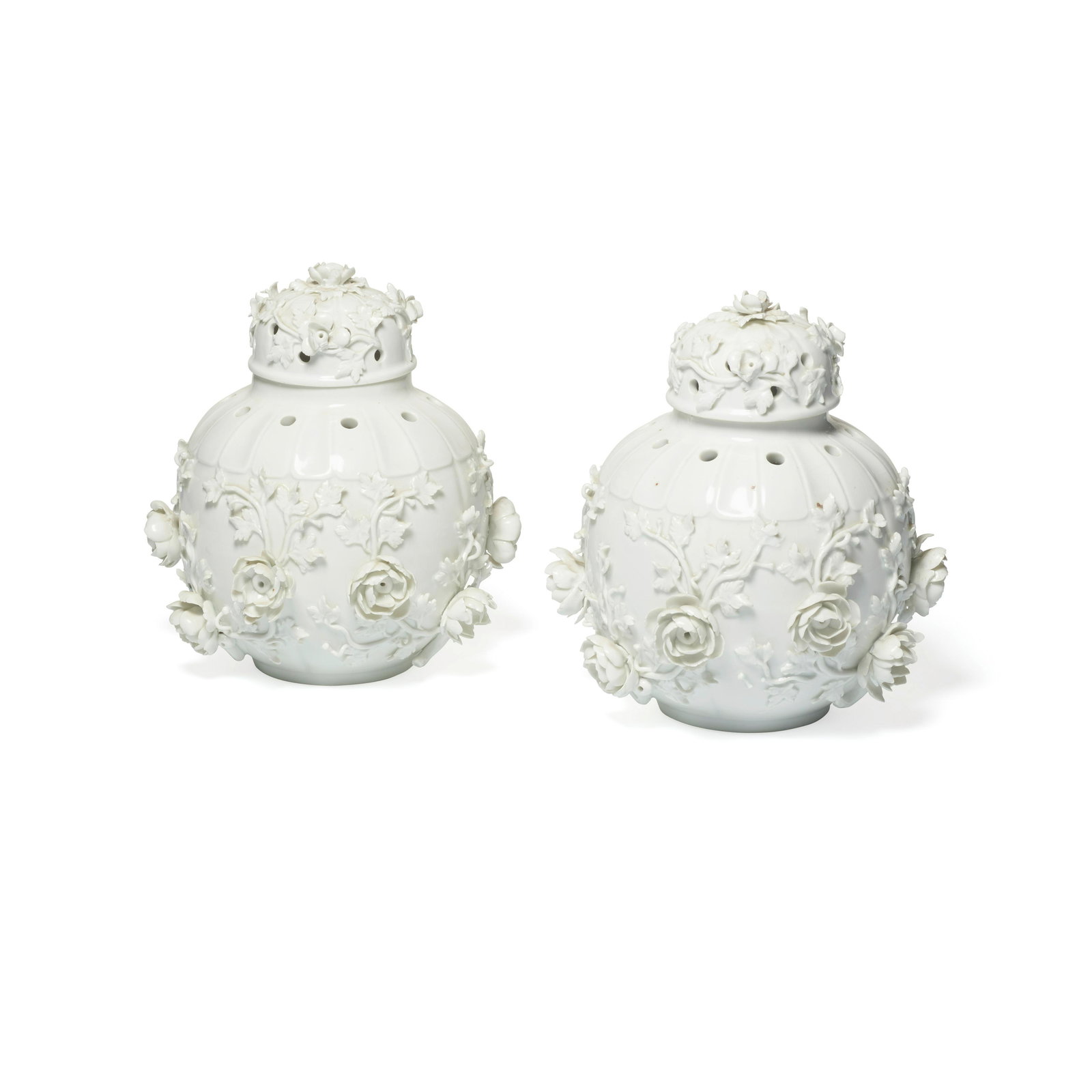 A PAIR OF SAINT-CLOUD STYLE PORCELAIN COVERED (1 of 1)