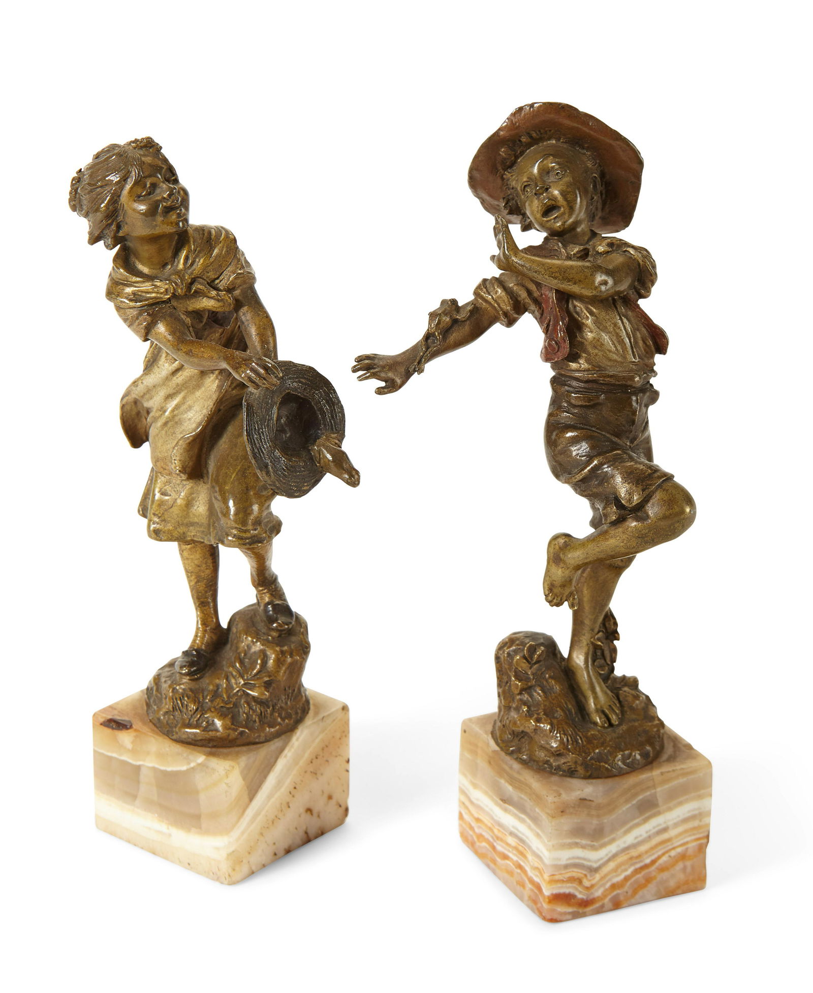 A PAIR OF AUSTRIAN COLD PAINTED BRONZE FIGURES OF (1 of 1)
