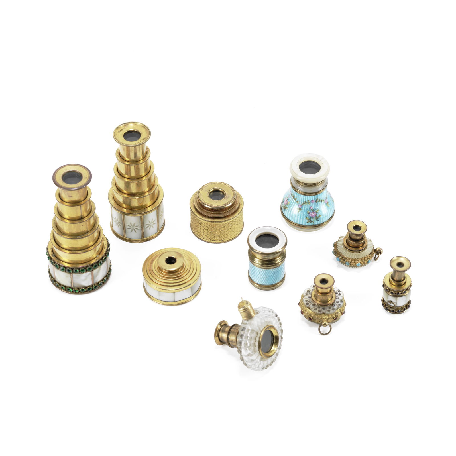 A collection of ten small spy glasses, French and (1 of 1)