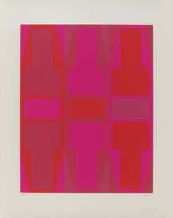 Arthur Boden (1927-2019); T series (6 works);: Arthur Boden (1927-2019) T series (6 works), c. 1970 6 screenprints in colors on wove paper, each signed in pencil and numbered 55/100, 32/100, 24/100, 10/100, 28/100 and 27/100 respectively, with ful