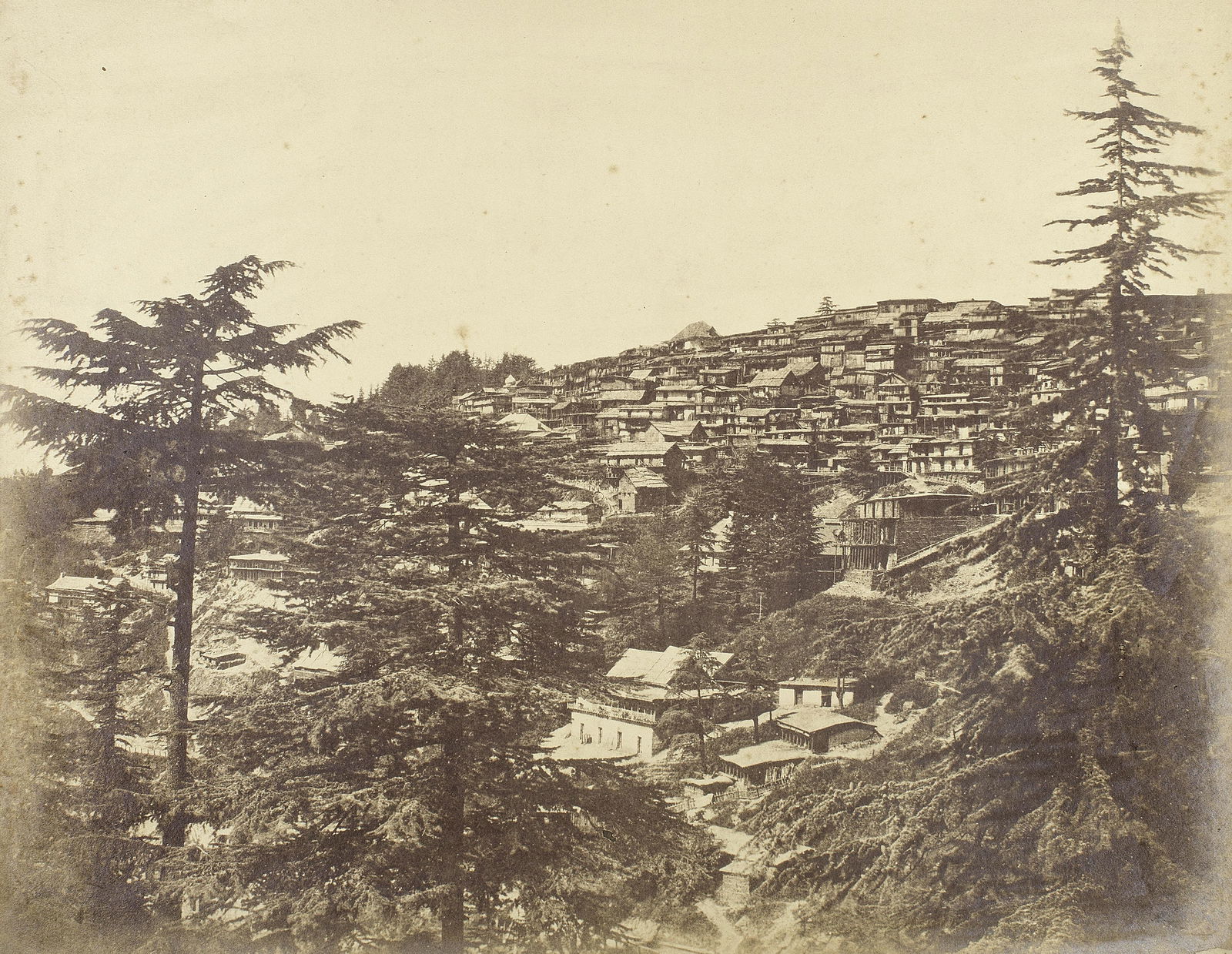 MURRAY (JOHN) View of Simla, 1850s; and an albumen: MURRAY (JOHN) View of Simla, albumen print, mounted, image 370 x 475mm.1860s--MENDELSSOHN (H.S.) Portrait of Dr. John Murray, albumen print, mounted, credit printed below in gilt, and on verso, image