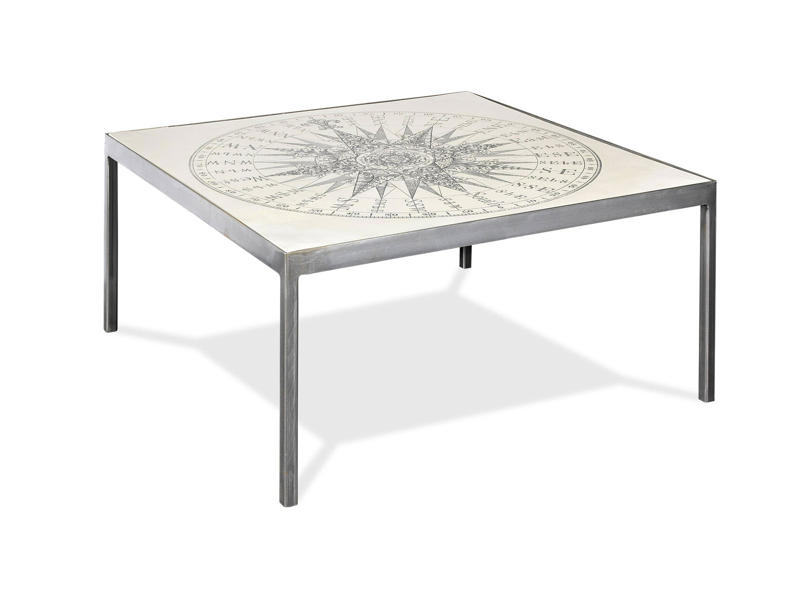 Danad Design (1958-1962) and Tom Adams (American,: Danad Design (1958-1962) and Tom Adams (American, 1926-2019) Compass Table, circa 1960 laminate table top designed by Tom Adams and made by DANAD Design, with original metal frame 92cm (36 1/4in) long