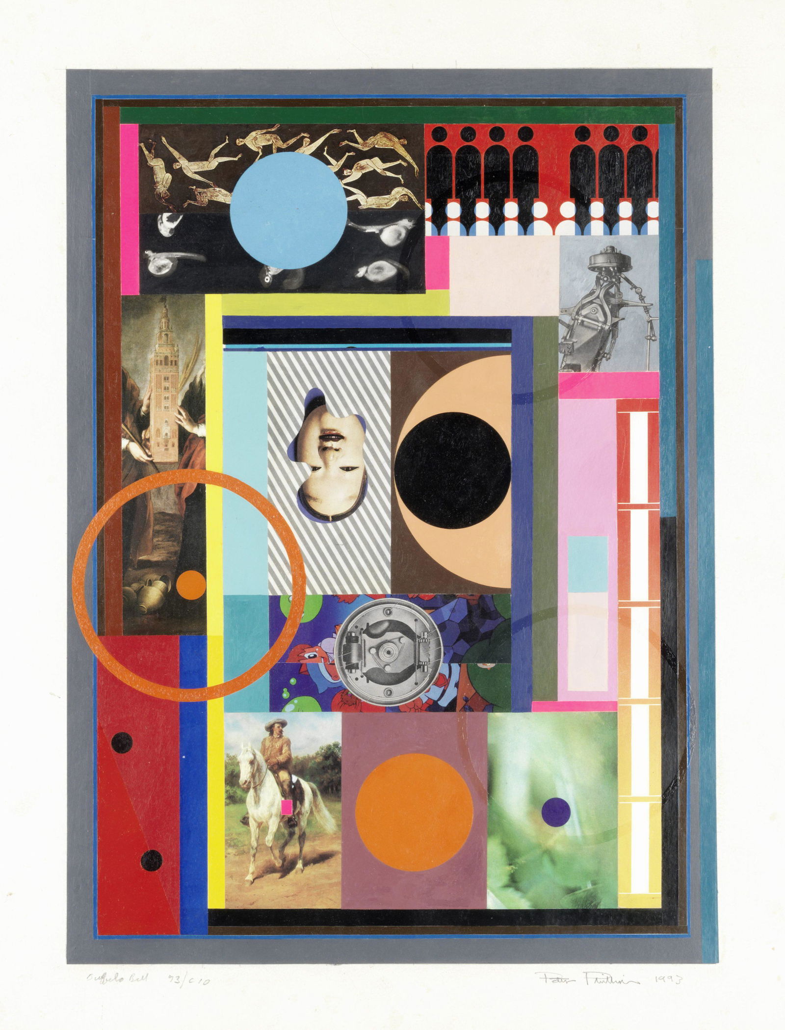 Peter Phillips (British, born 1939) Buffalo Bill, 1993: Peter Phillips (British, born 1939) Buffalo Bill, 1993 signed and dated 'Peter Phillips 1993' (lower right), titled, dated and inscribed 'Buffalo Bill 93/c 10' (lower left) collage and acrylic on pape