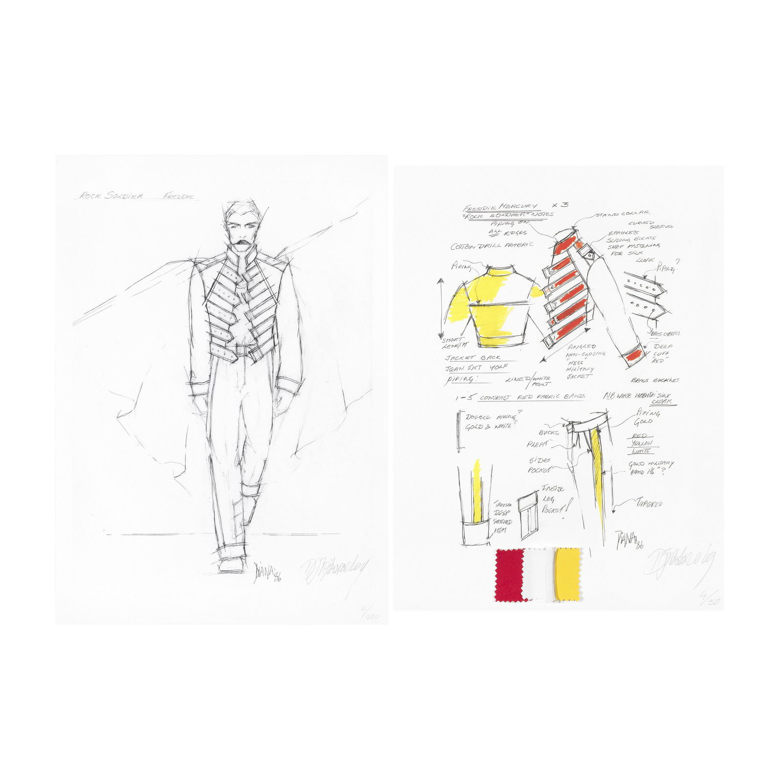 Queen Two Costume Design Prints Of Freddie Mercury's (1 of 3)