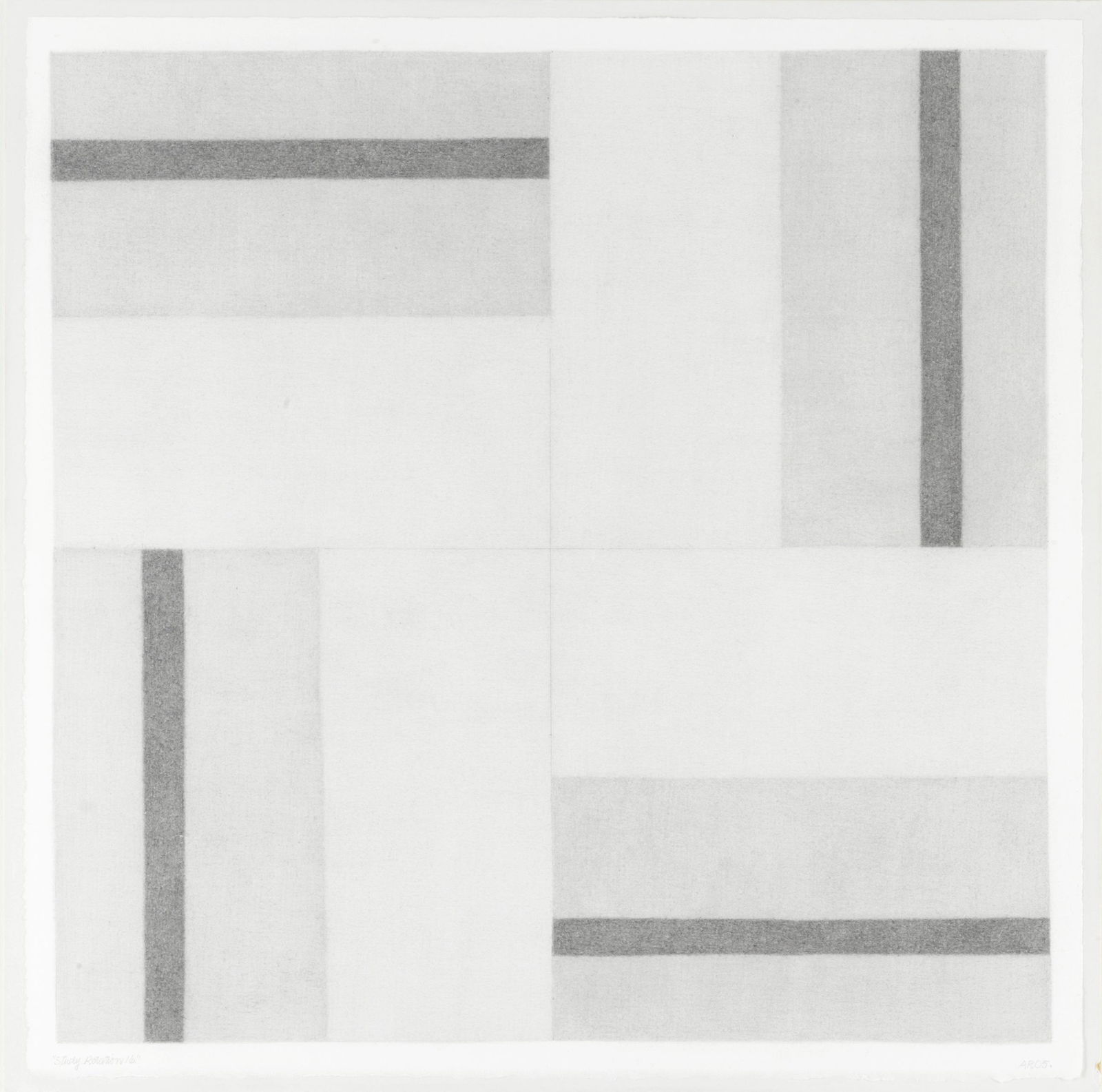 Alan Reynolds (British, 1926-2014) Study Rotation 16,: Alan Reynolds (British, 1926-2014) Study Rotation 16, 2005 signed with initials and dated 'AR05.' (lower right), titled 'Study Rotation 16.' (lower left) pencil on paper, laid on card 43.5 x 43.5cm (1
