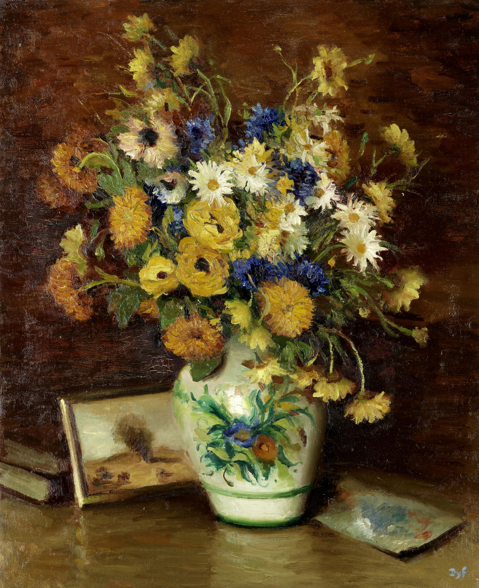 Marcel Dyf (French, 1899-1985) Bleuets anthémise: Marcel Dyf (French, 1899-1985) Bleuets anthémise jaunes et blanches signed 'Dyf' (lower right) oil on canvas 73 x 60.3cm (28 3/4 x 23 3/4in). Painted circa 1935. Footnotes:<