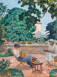 ALBERT ANDRÉ (1869-1954) La terrasse 58 7/8 x 44: ALBERT ANDRÉ (1869-1954) La terrasse signed 'Albert André' (lower left) oil on canvas 58 7/8 x 44 1/8 in (149.5 x 112.1 cm) Painted circa 1920 Footnotes: This work will be included in