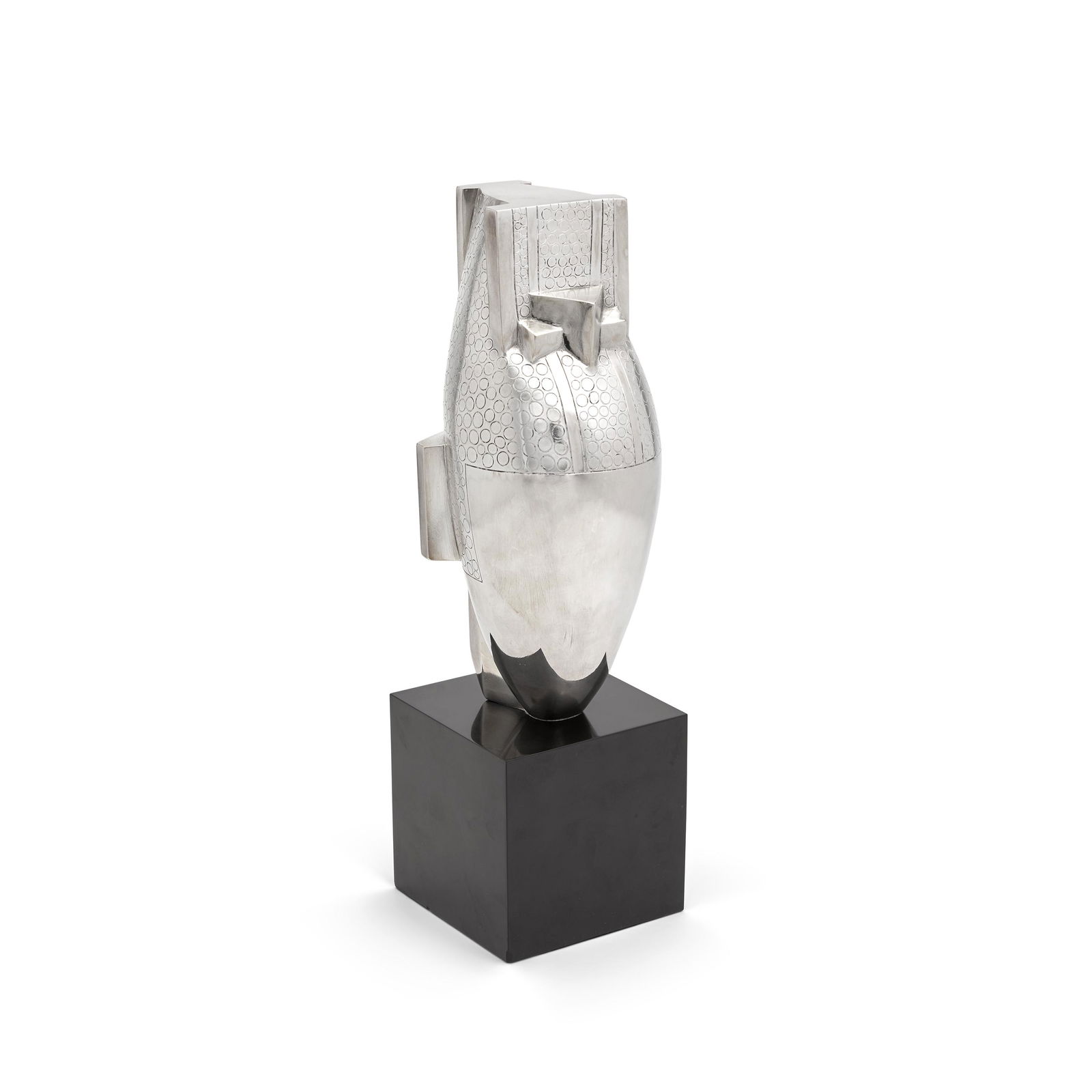 JOSEPH CSAKY (1888-1971) Tête modeled 1923, cast: JOSEPH CSAKY (1888-1971) Tête modeled 1923, cast 1983 silvered bronze, inscribed 'CSAKY', numbered 1/8, with Blanchet Fondeur foundry mark and Atelier Csaky AC mark height with base 17 1/4in (43.