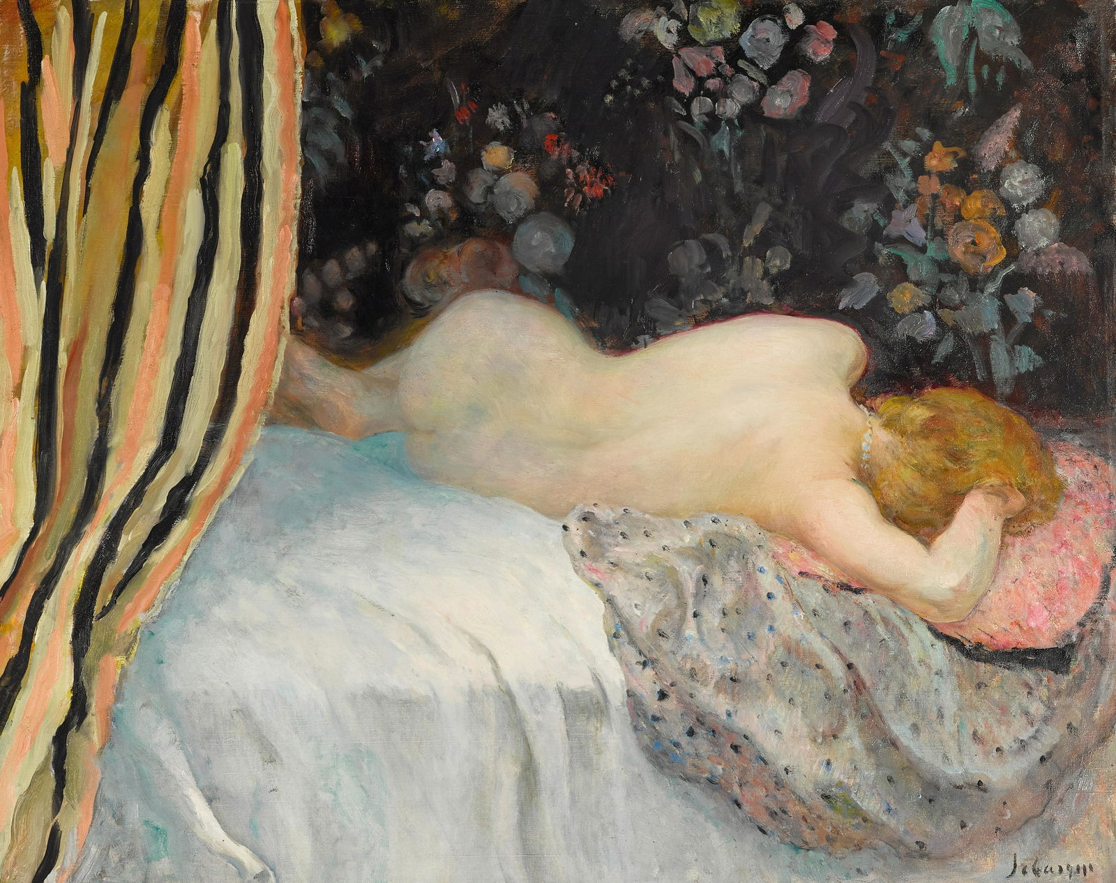 HENRI LEBASQUE (1865-1937) Nu blond au repos 25 3/4 x: HENRI LEBASQUE (1865-1937) Nu blond au repos signed 'Lebasque' (lower right) oil on canvas 25 3/4 x 32 in (65.4 x 81.3 cm) Painted circa 1925 Footnotes: The authenticity of this work has been c