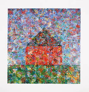 Jennifer Bartlett (born 1941); House - Dots and Dashes;: Jennifer Bartlett (born 1941) House - Dots and Dashes, 1999 Screenprint in colors on wove paper, signed in pencil, dated and numbered 43/150 (there were also 50 artist's proofs), published by the Smit