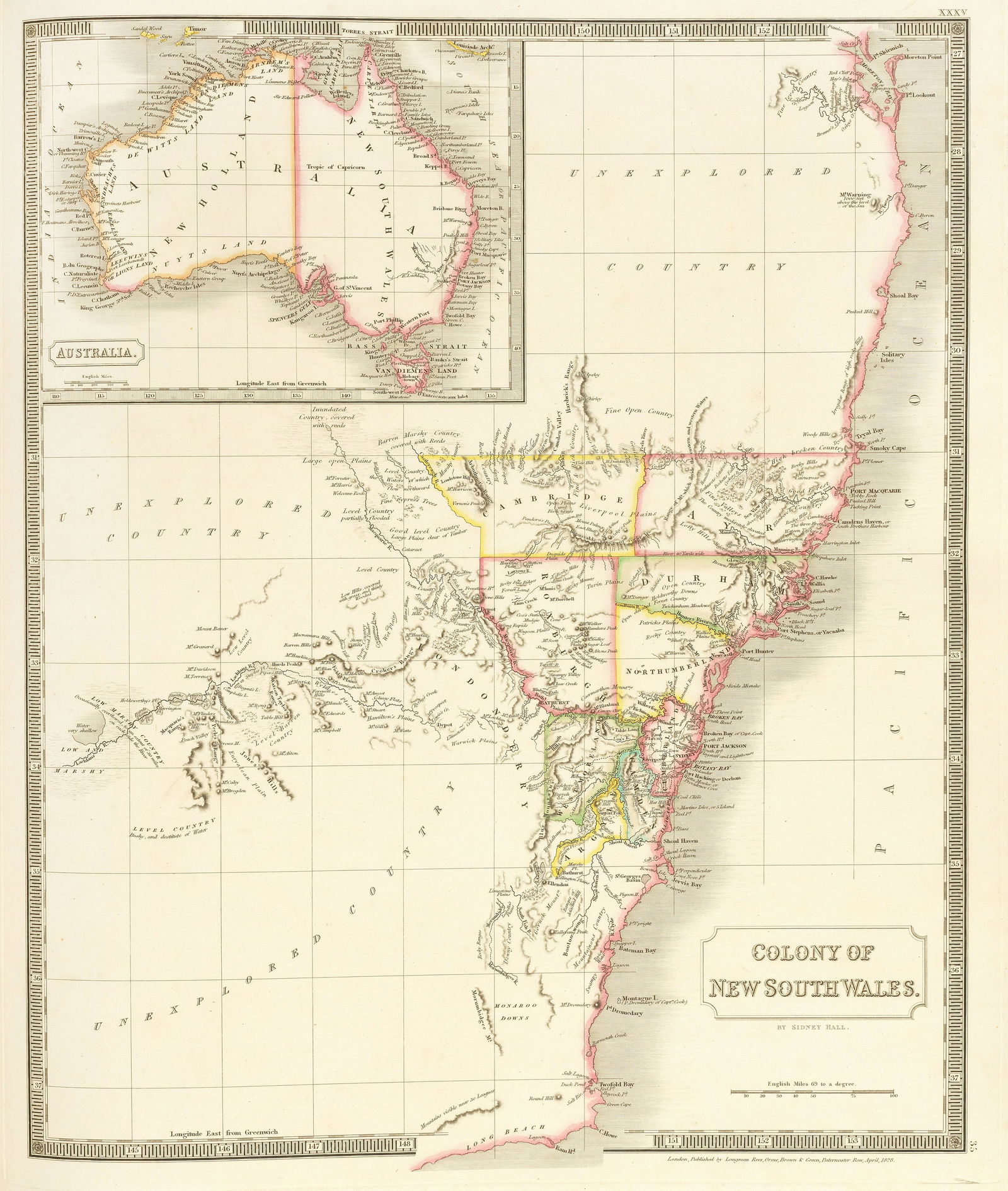 HALL (SIDNEY) A New General Atlas, with the Divisions and Boundaries Carefully Coloured; Constru... (1 of 2)