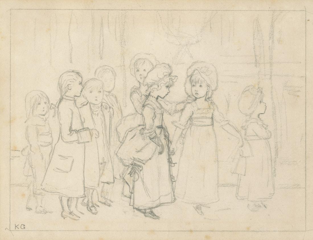 GREENAWAY (KATE) Four original illustrations, images 150 x 100mm. and smaller (4) (1 of 4)