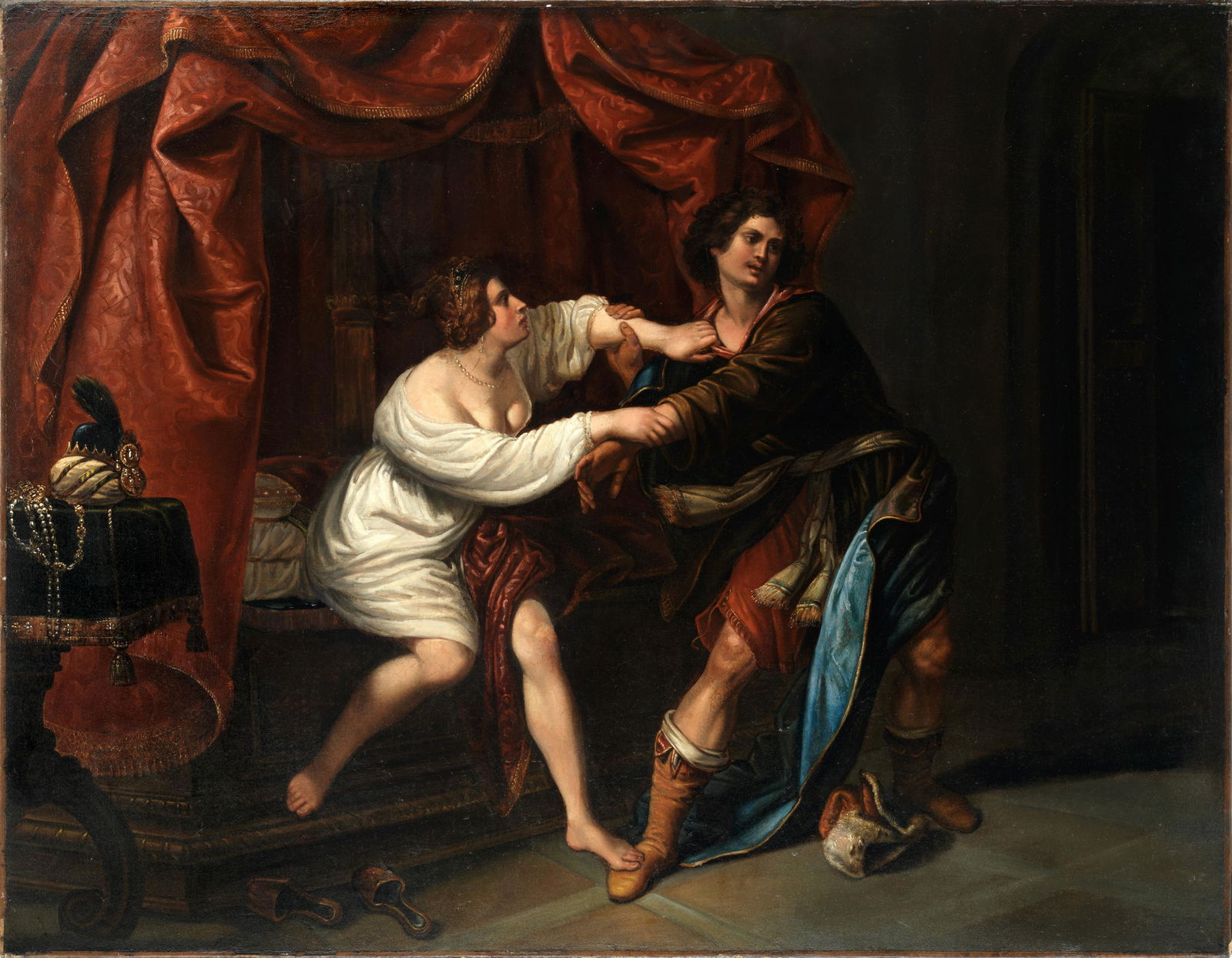 After Giovanni Bilivert, 19th Century Tancredi & Ermenia unframed: After Giovanni Bilivert, 19th Century Tancredi & Ermenia oil on canvas 67.2 x 86.2cm (26 7/16 x 33 15/16in). unframed Footnotes: The present work is after Bilivert's original, now in the Uff